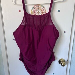 Elegant Purple Women's One-Piece Swimsuit